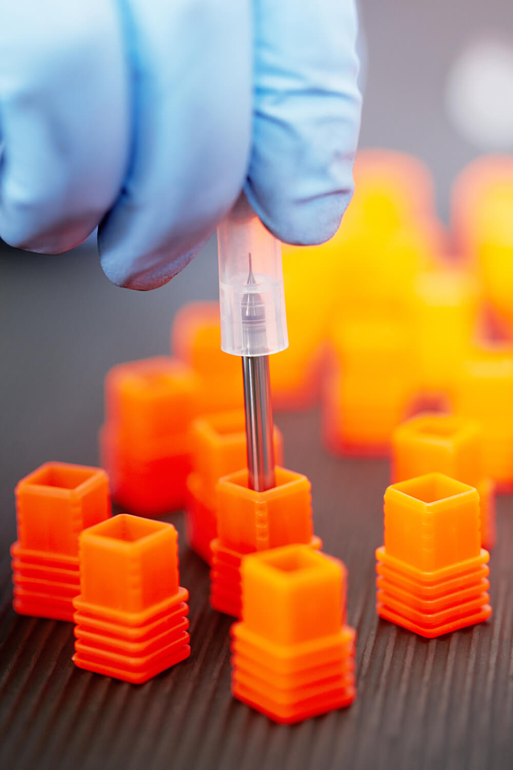 Packaging of a very small precision tool with orange protective cap